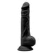 SilexD 9.5 inch Realistic Silicone Dual Density Dildo with Suction Cup with Balls Black