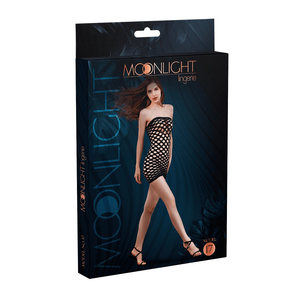 Moonlight Black Strapless Mesh Dress One Size Moonlight Lingerie