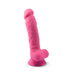 SilexD 7 inch Glow in the Dark Realistic Silicone Dual Density Dildo with Suction Cup and Balls Pink