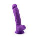 SilexD 7 inch Realistic Silicone Dual Density Dildo with Suction Cup and Balls Purple