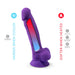 SilexD 7 inch Realistic Silicone Dual Density Dildo with Suction Cup and Balls Purple SilexD