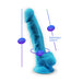 SilexD 7 inch Realistic Silicone Dual Density Dildo with Suction Cup and Balls Blue SilexD