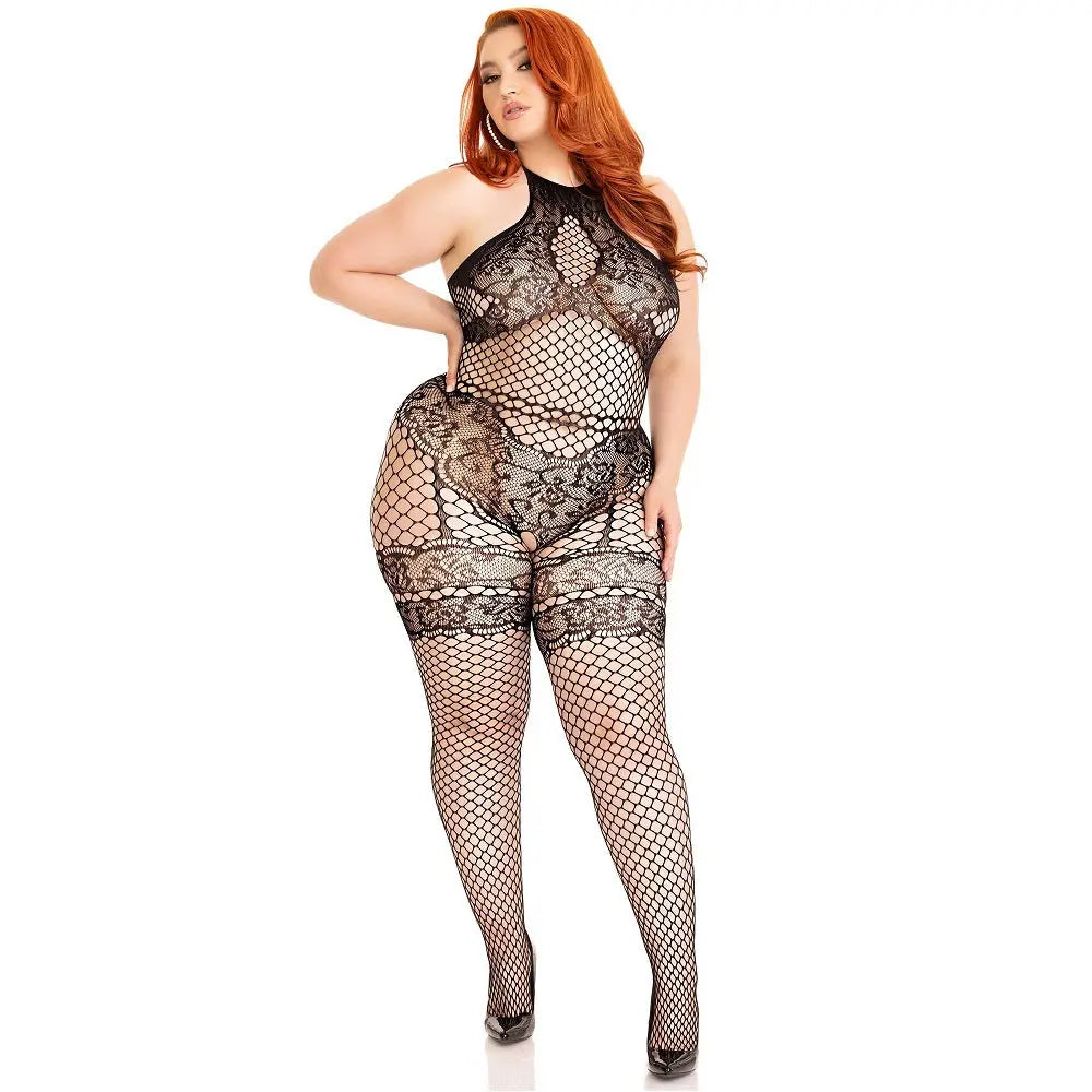 Leg Avenue Seamless Halter Bodystocking Plus Size Leg Avenue