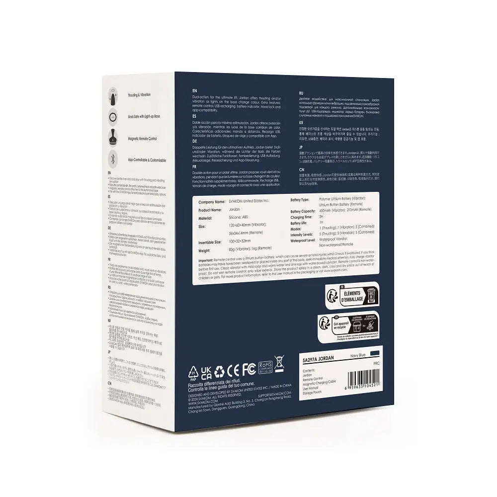 Svakom Jordan App-Controlled Thrusting Anal Vibrator Svakom