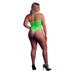 Halter Tie Neck Bodysuit Neon Green Plus Size Shots Toys