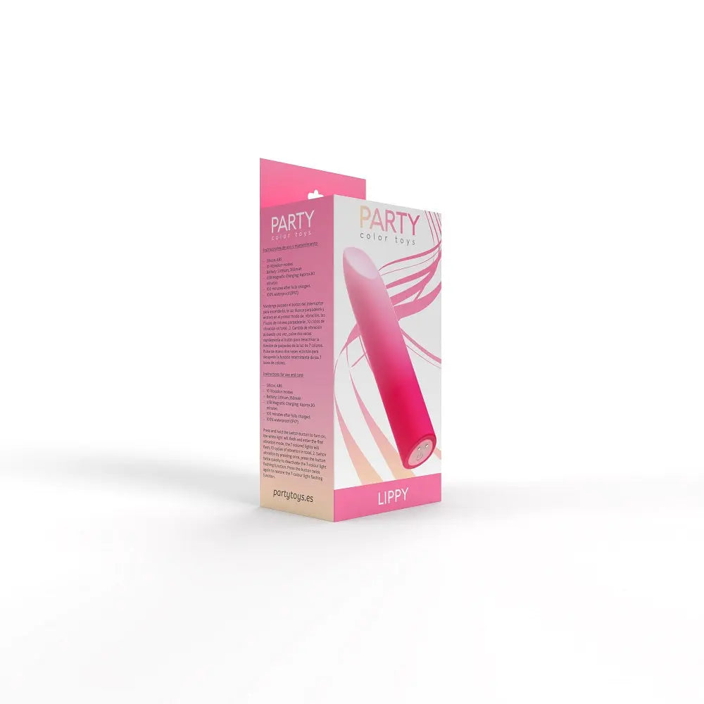 Party Color LIPPY Rechargeable Bullet Vibrator Pink Party Color Toys