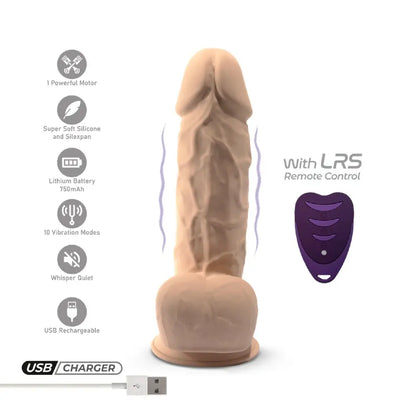 SilexD 8.5 inch Remote Controlled Vibrating Girthy Silicone Dildo SilexD