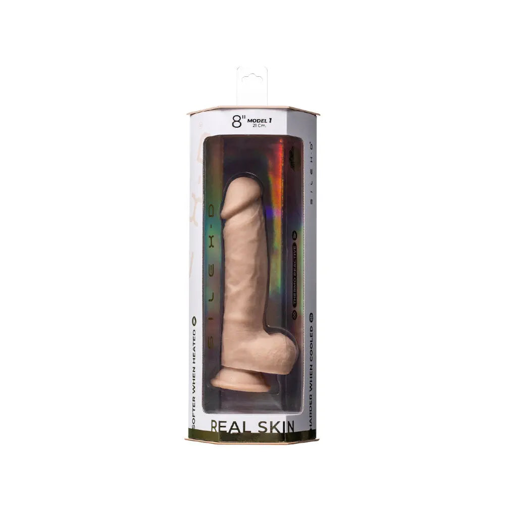 SilexD Real Skin 8 inch Silicone Dildo with Balls SilexD