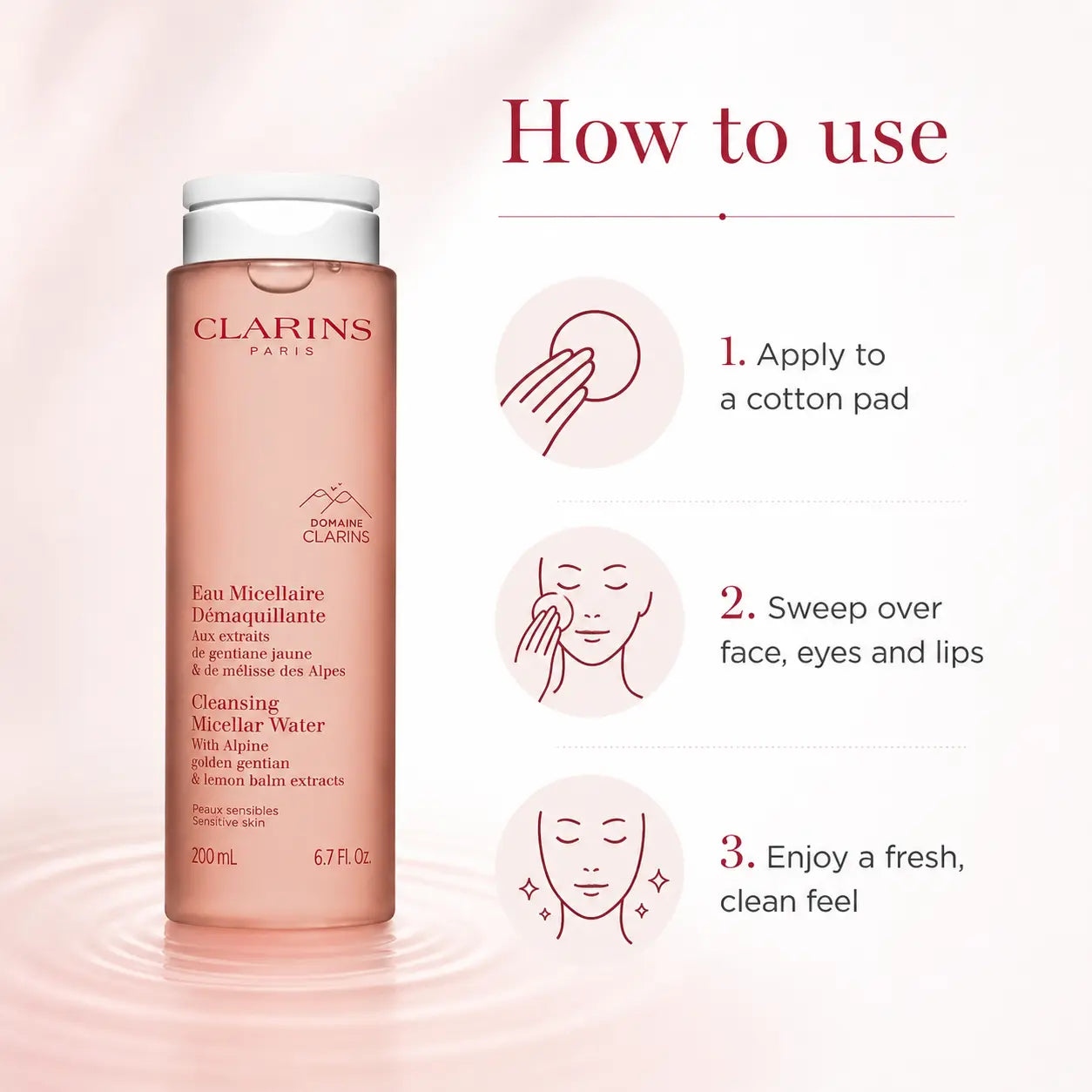 Clarins Cleansing Micellar Water with Alpine Herbs 200ml Sensitive Skin Clarins