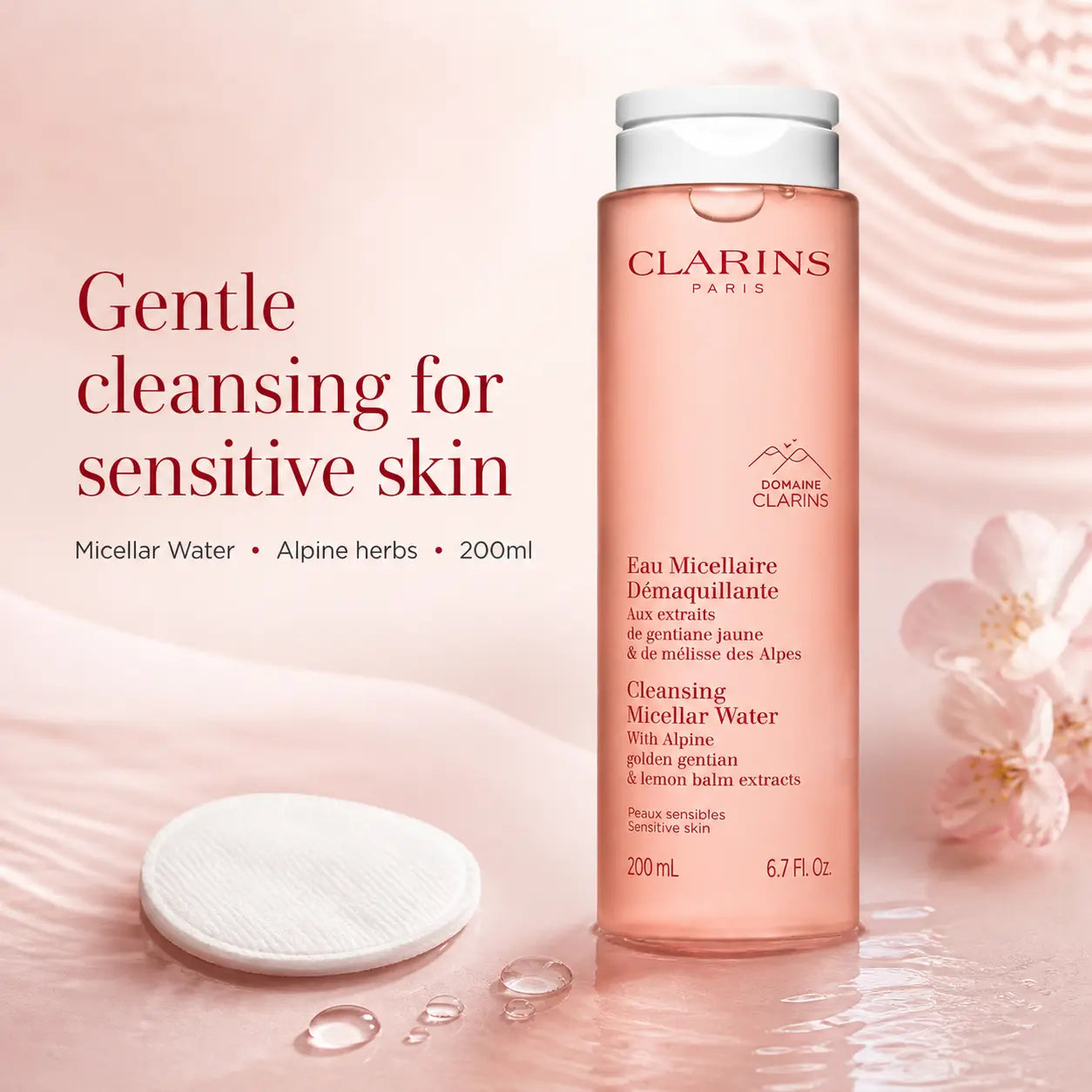 Clarins Cleansing Micellar Water with Alpine Herbs 200ml Sensitive Skin Clarins
