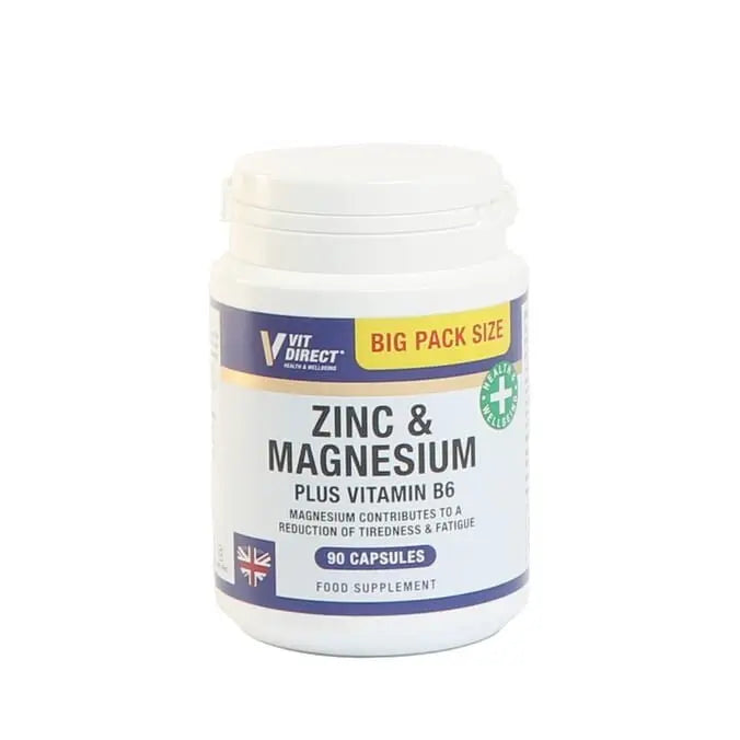 Vit Direct Zinc & Magnesium Plus Vitamin B6 Food Supplement - 60 Capsules Supplements Direct