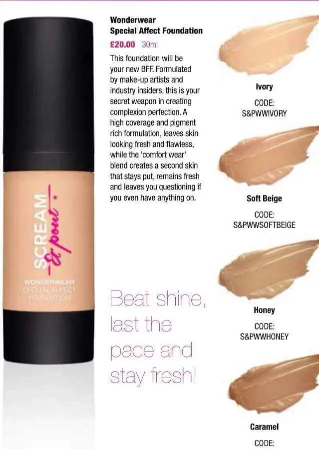 Scream & Pout Wonderwear Special Affect Foundation - Ivory Fake Bake