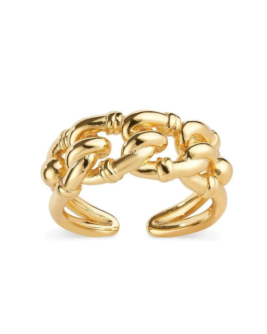 Elk & Bloom Thick 18K Gold Chain Link Ring Elk & Bloom