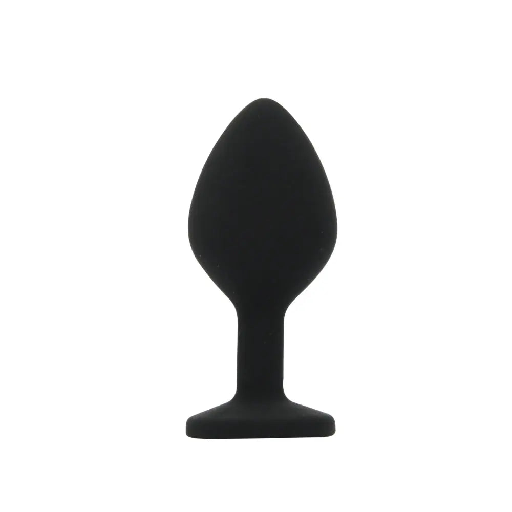 Toosh Silicone Butt Plug Black Set of 3 Clear Stone Toosh
