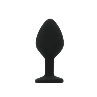 Toosh Silicone Butt Plug Black Set of 3 Clear Stone Toosh