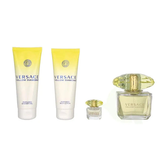 Versace Yellow Diamond Gift Set EDT 90ml + B/Lotion 100ml + S/Gel 100ml + EDT 15ml